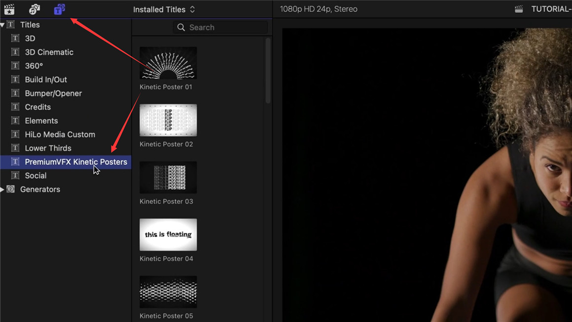 FCPX插件：30种动态文字排版标题海报排版设计背景动画 Kinetic Posters 插件预设 sucaiwan.com