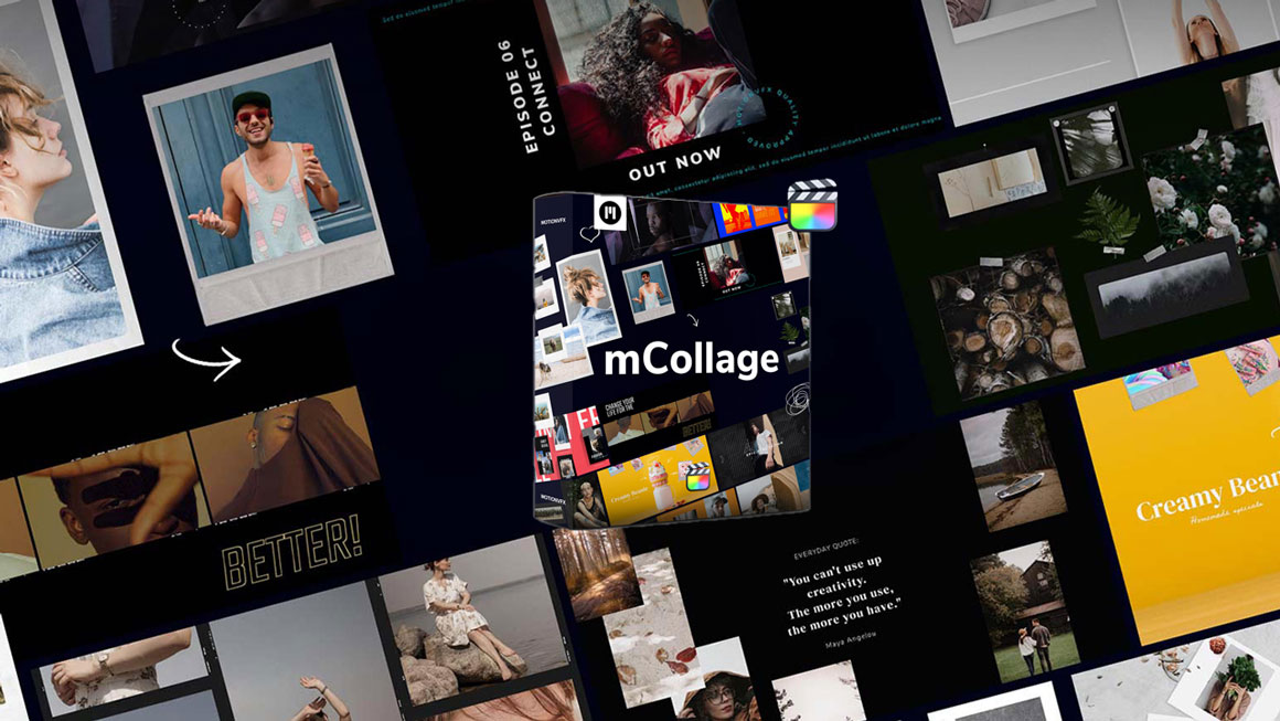 Motionvfx 160种多样化情绪拼贴艺术胶片框手绘涂鸦胶带标题插件包 Motionvfxm Collage . sucaiwan.com