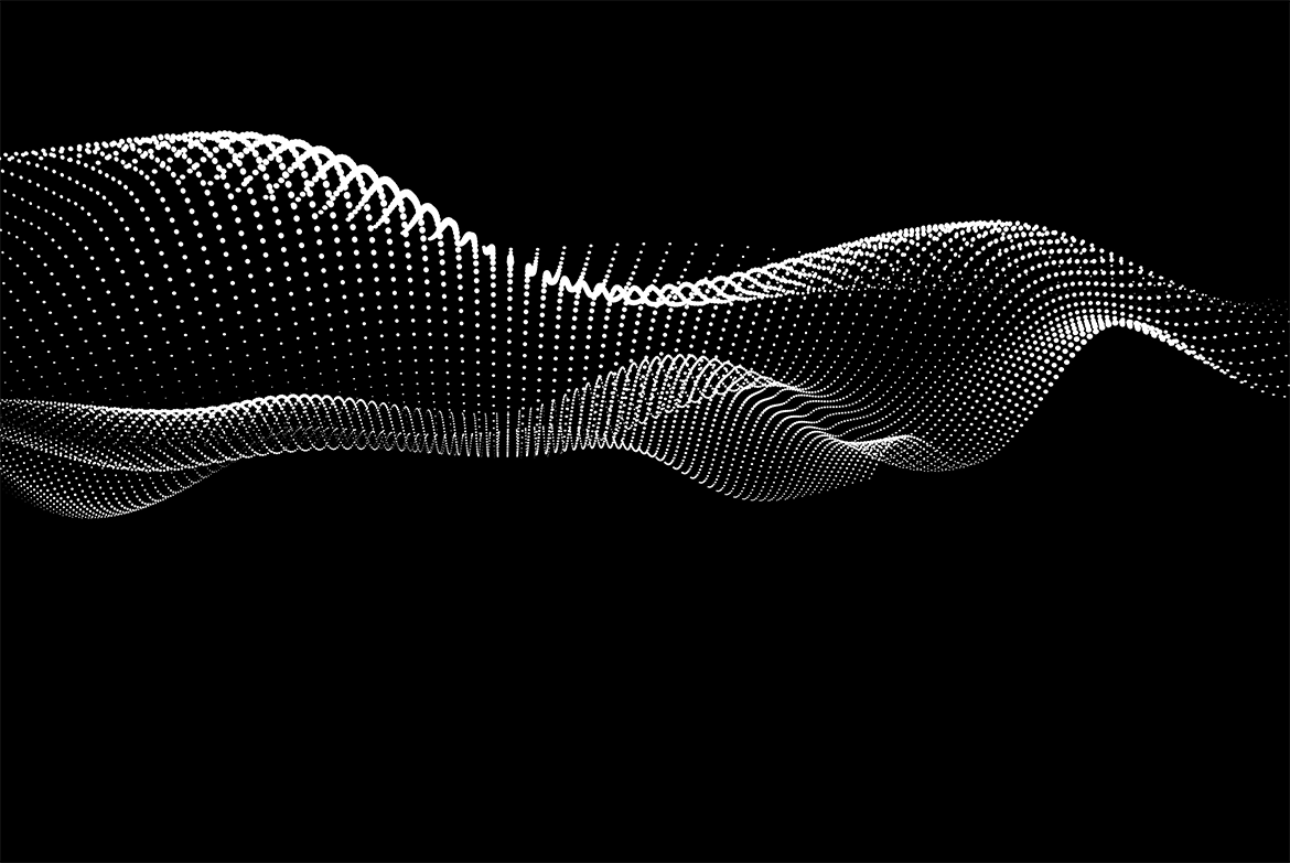 立体白色粒子波浪黑色背景 GEO_NOISE5 Image Pack 图片素材 sucaiwan.com