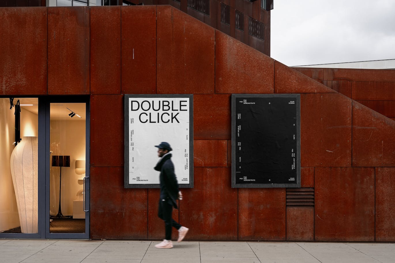 城市墙面广告海报样机图psd模板 City Wall Poster Mockup 样机素材 sucaiwan.com