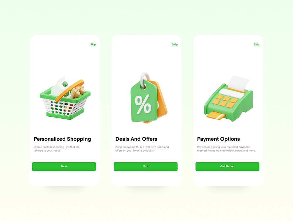 超市3D图标 图标素材 sucaiwan.com