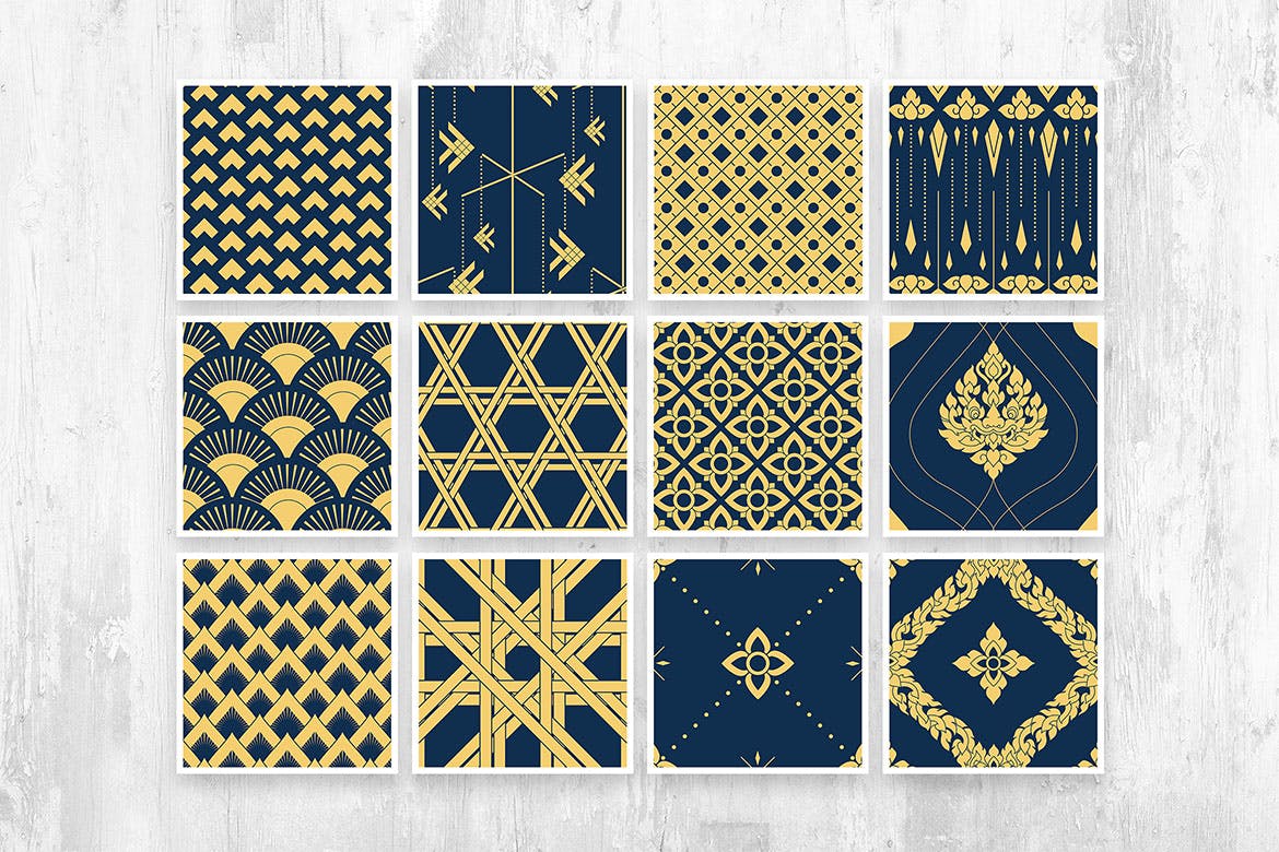 泰国文化无缝图案集合 Thai Patterns Collection 图片素材 sucaiwan.com