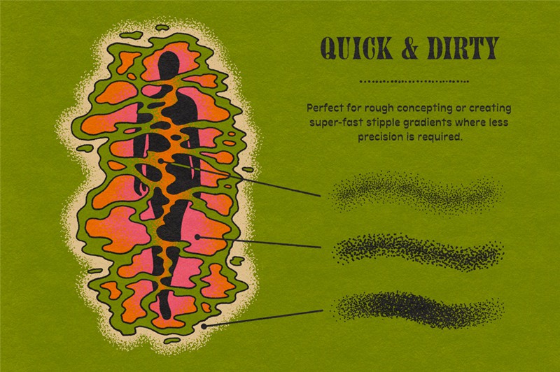 Procreate/PS笔刷:复古漫画风格不规则颗粒感网点底纹喷雾笔刷 True Grit Texture Stipple Studio . 第5张-素材湾丨精选海外优质设计素材资源 Procreate/PS笔刷:复古漫画风格不规则颗粒感网点底纹喷雾笔刷 True Grit Texture Stipple Studio . sucaiwan.com