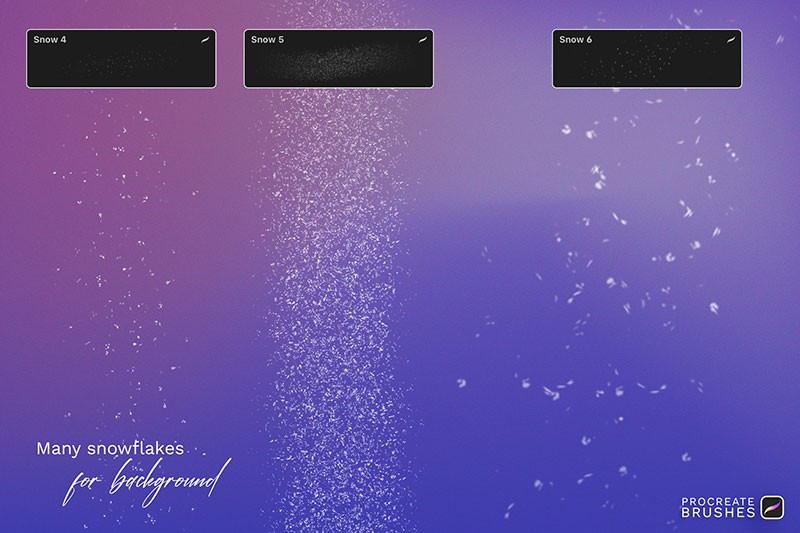 18个逼真下雪效果Procreate笔刷 笔刷资源 sucaiwan.com
