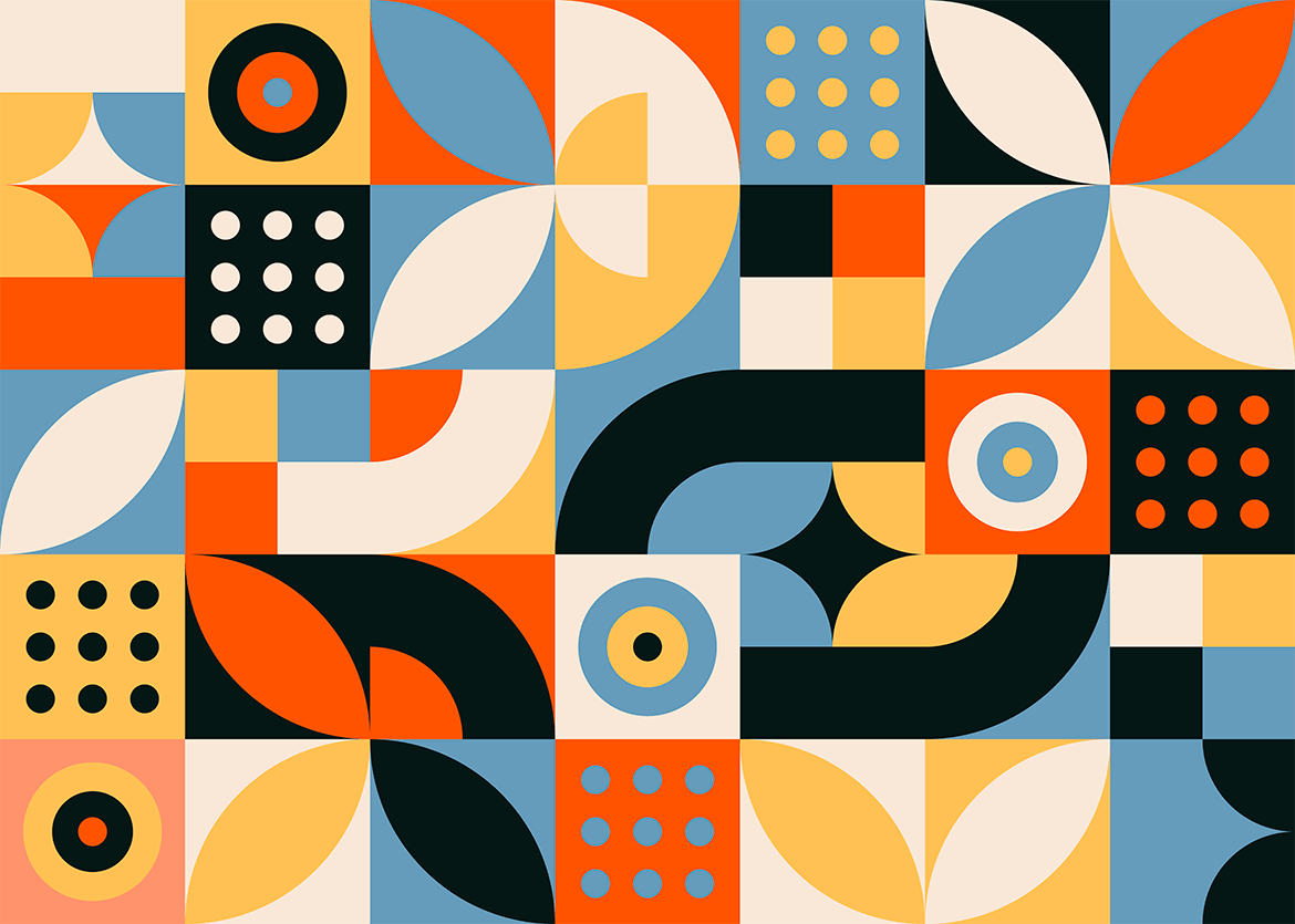 抽象几何包豪斯图案背景 Abstract Geometric Background 图片素材 sucaiwan.com