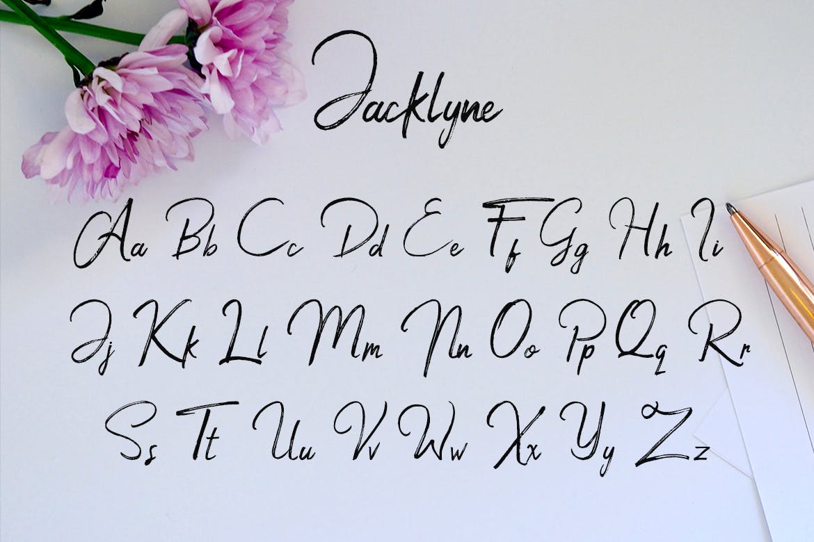 清晰干燥线条英文手写脚本字体 Jacklyne – Dry Brush Typeface Font 设计素材 sucaiwan.com