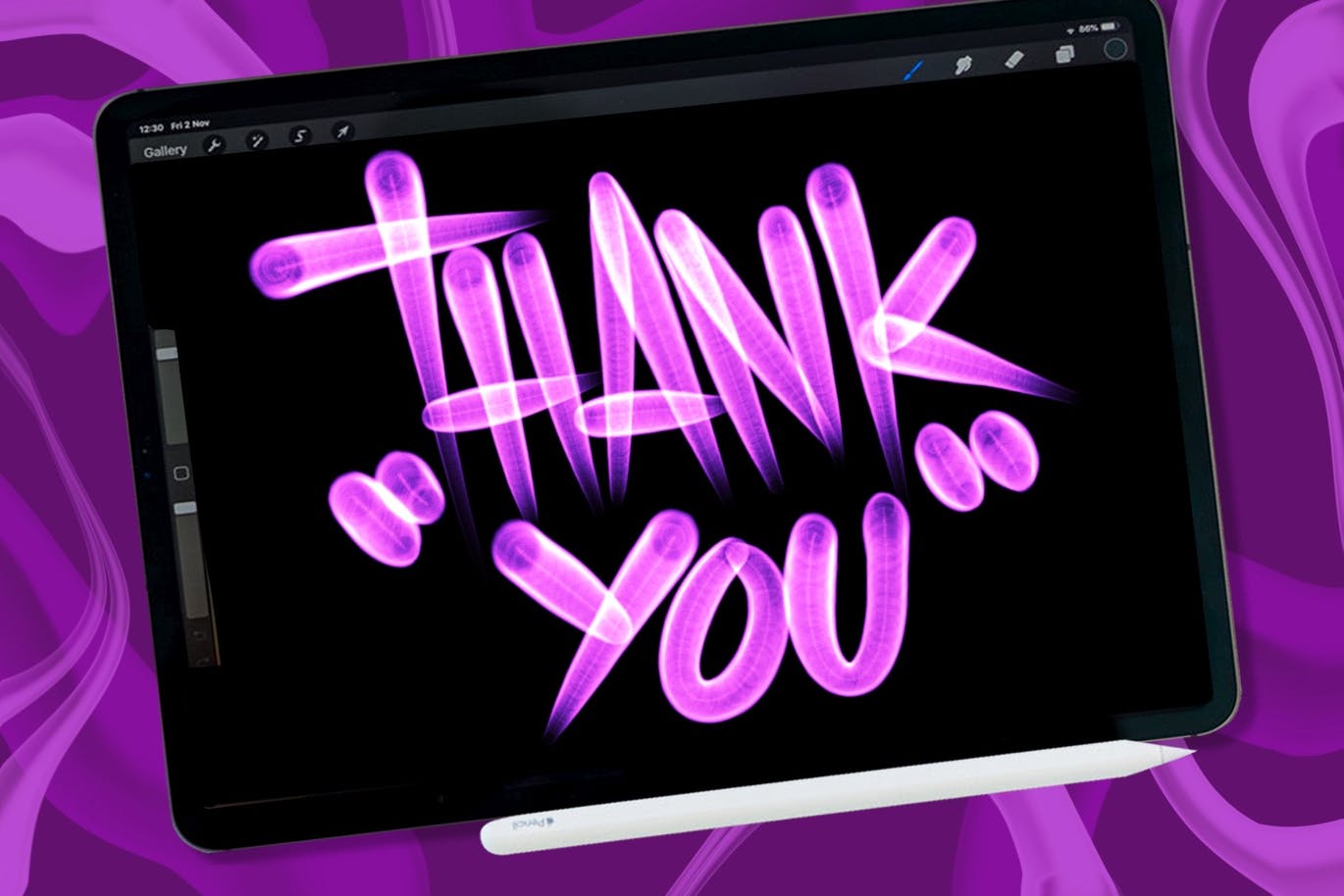 霓虹灯效果Procreate笔刷素材 Neon Light Brush Procreate 样机素材 sucaiwan.com