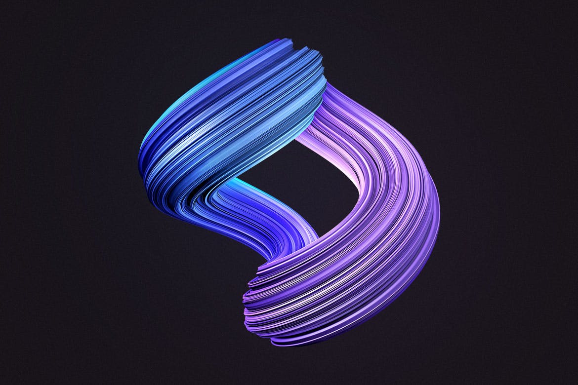 3D扭曲装饰形状背景 3D Twisted Decorative Shapes Backgrounds 图片素材 sucaiwan.com