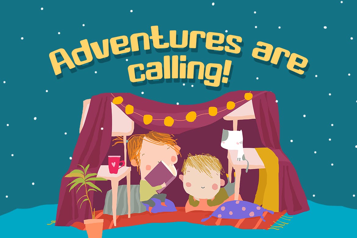 儿童卡通书籍无衬线字体素材 Toon City – Kids Font 设计素材 sucaiwan.com