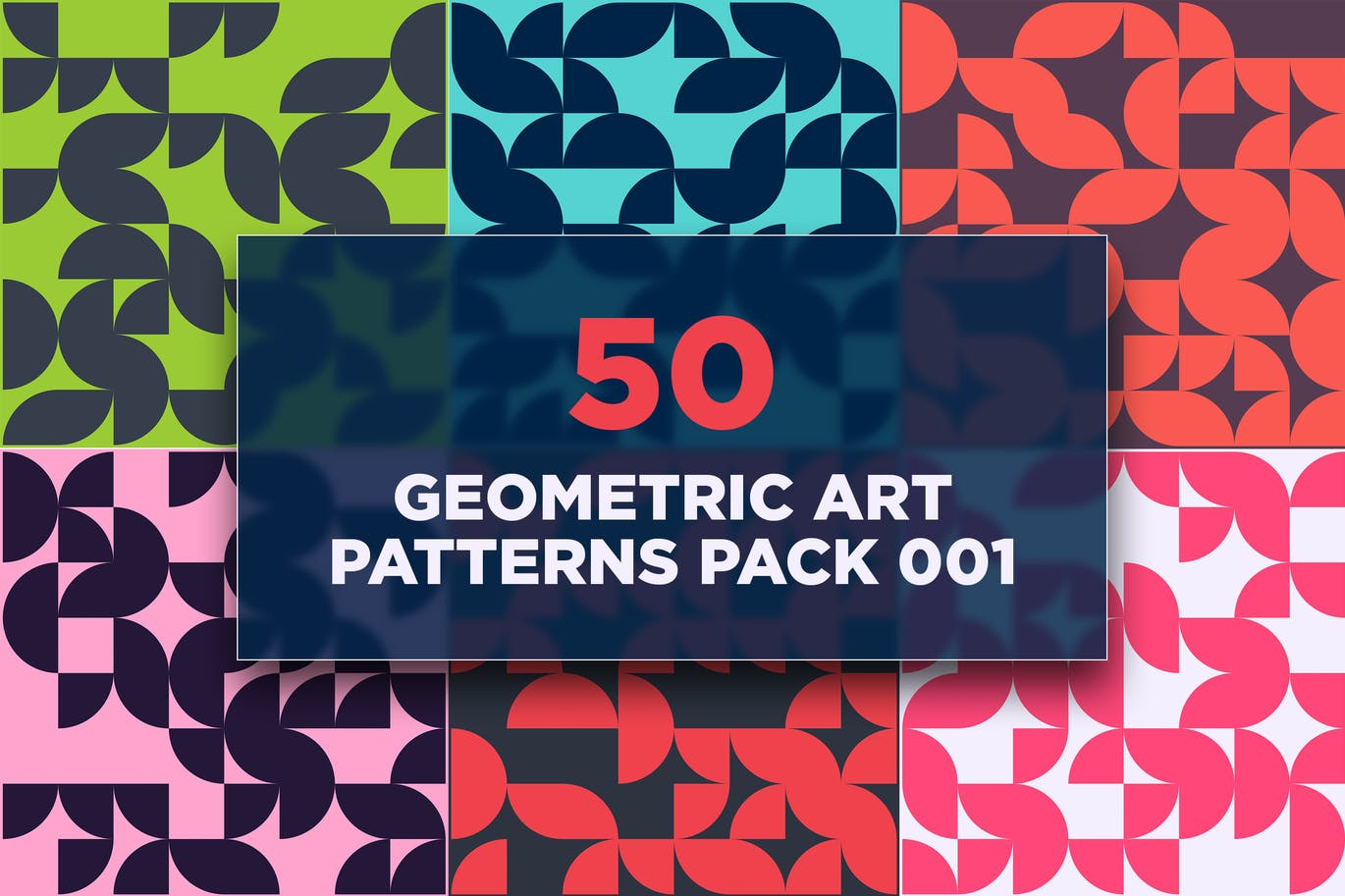 50个几何艺术图案包v1 50 Geometric Art Patterns Pack 001 图片素材 sucaiwan.com
