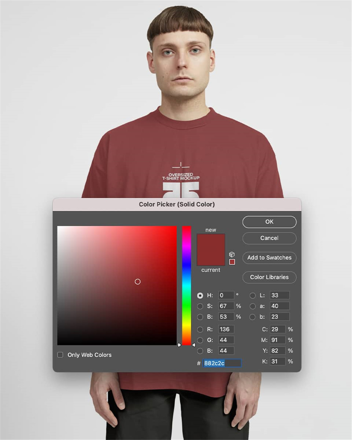 Studio Innate 高级工艺街头服饰品牌展示大码T恤PSD样机模板 Oversized Modelled T-Shirt Mockup 样机素材 sucaiwan.com