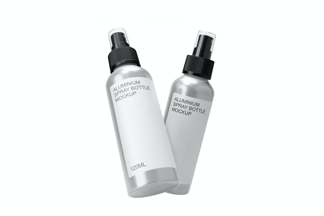 铝制喷雾瓶包装设计样机图psd模板 Aluminum Spray Bottle Mockup Vol.2 样机素材 sucaiwan.com