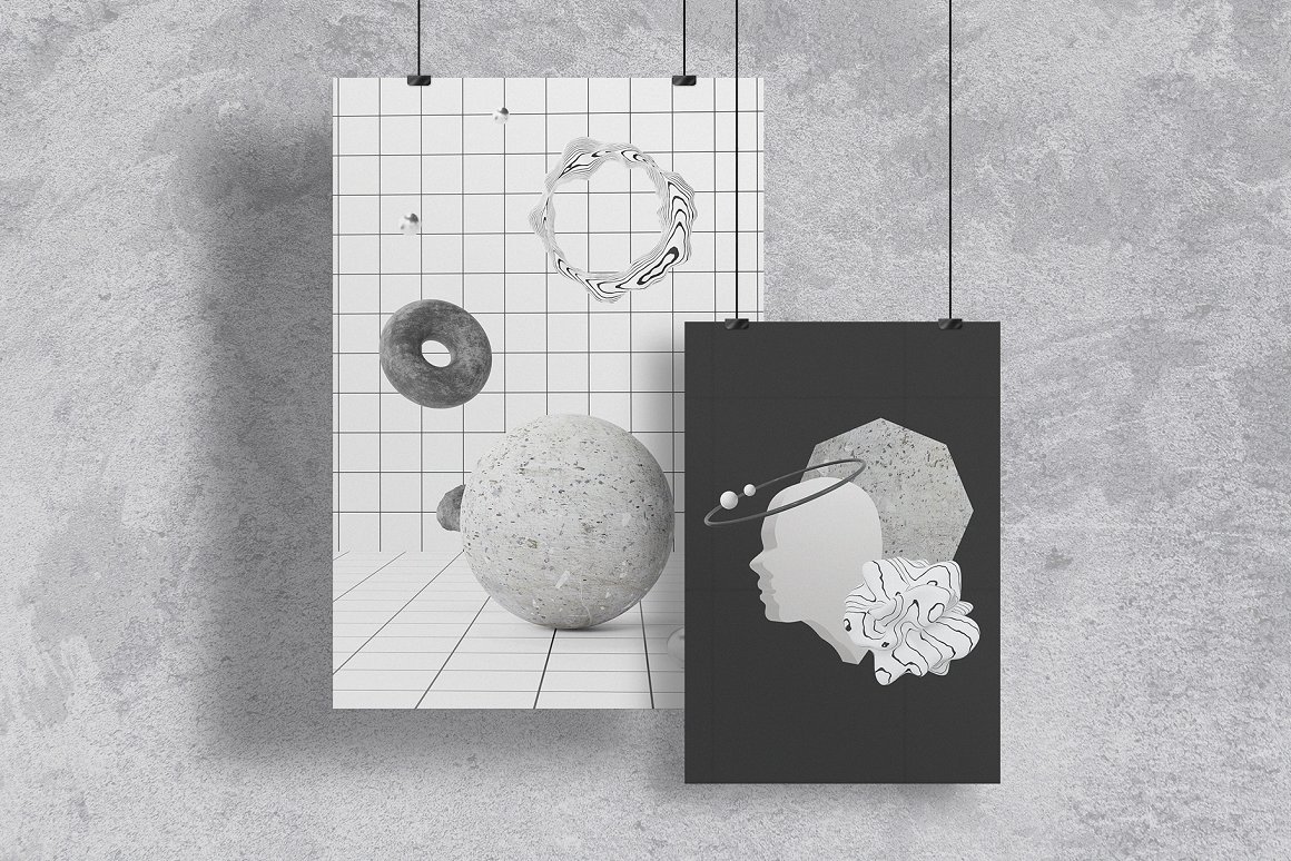 80个野兽派黑白3D几何雕塑粗野摇滚形状设计素材包 Concrete Brutal 3D Shapes graphics 图片素材 第5张-素材湾丨精选海外优质设计素材资源 80个野兽派黑白3D几何雕塑粗野摇滚形状设计素材包 Concrete Brutal 3D Shapes graphics 图片素材 sucaiwan.com