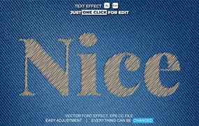刺绣纹理矢量文本/文字效果样式素材v49 Text Effect Vol 49