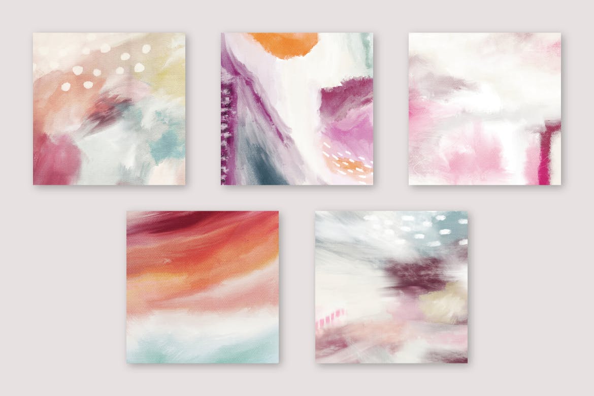 混合抽象绘画JPG背景素材 Sorbet Medley Abstract Painterly JPG Backgrounds 图片素材 sucaiwan.com