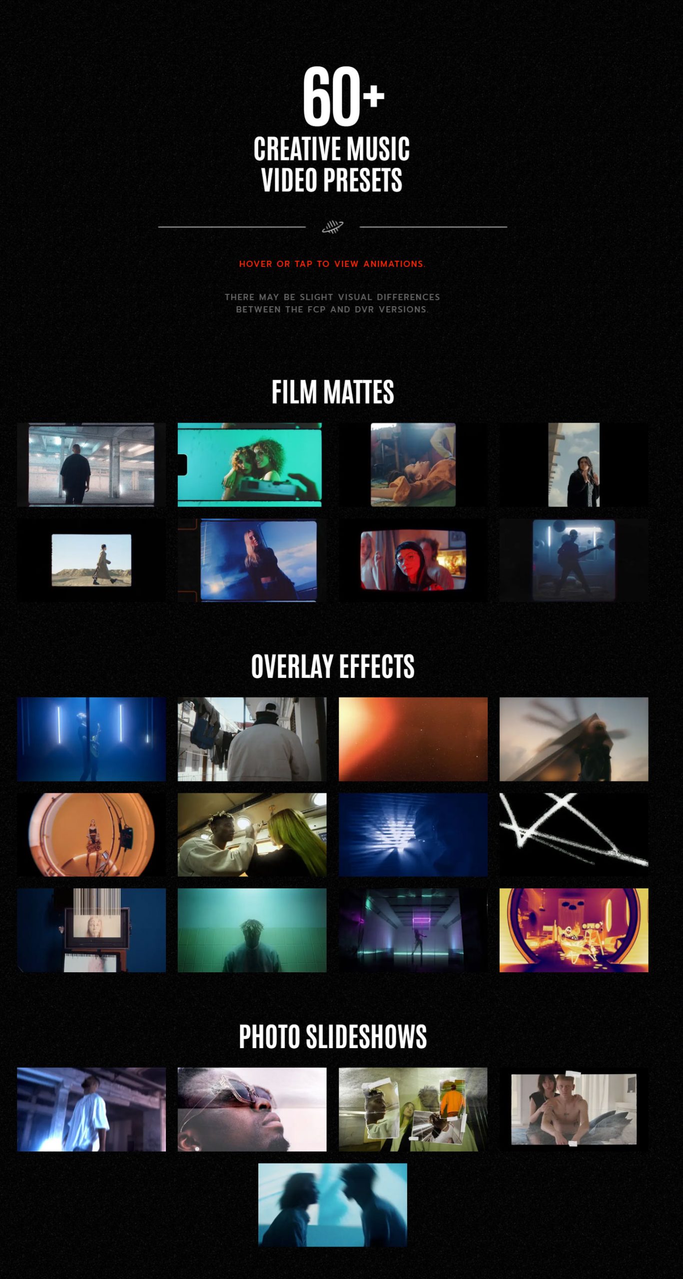 达芬奇预设：60个创意薄膜哑光分屏转场文字排版美学音乐达芬奇视频制作包 Motionvfx mMusic Video 2 for DaVinci Resolve 插件预设 sucaiwan.com