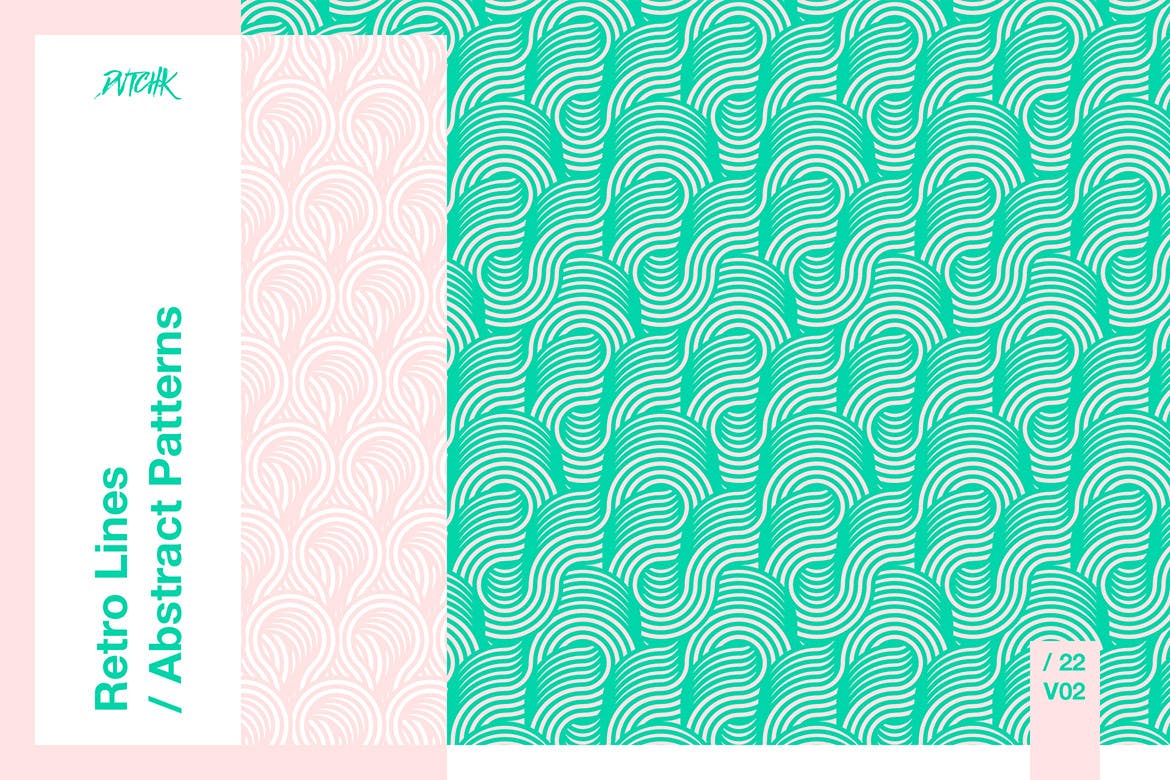 复古线条抽象图案 Retro Lines / Abstract Patterns / V02 图标素材 sucaiwan.com