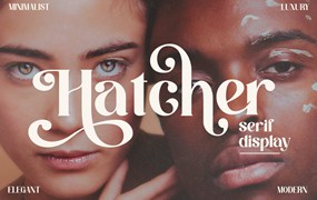 优雅现代衬线显示字体素材 Hatcher Serif Display Font