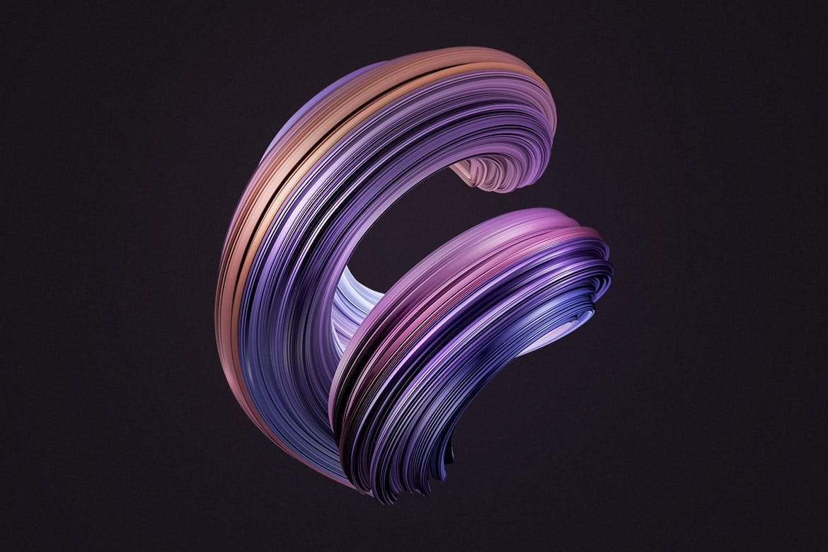 3D扭曲装饰形状背景 3D Twisted Decorative Shapes Backgrounds 图片素材 sucaiwan.com