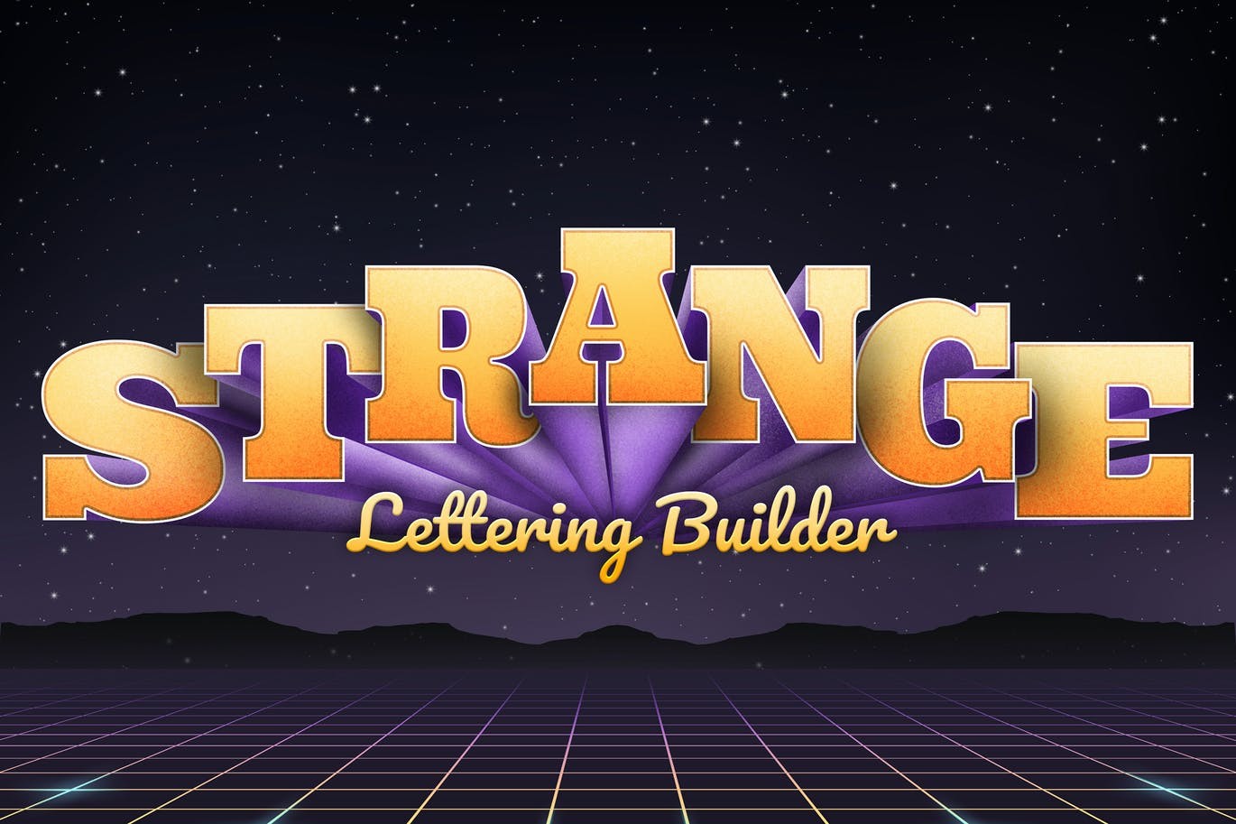 3D字体辅助网格PS笔刷套装 笔刷资源 sucaiwan.com