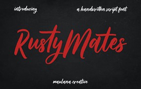 电影标题笔刷脚本字体 Rusty Mates Brush Script Font