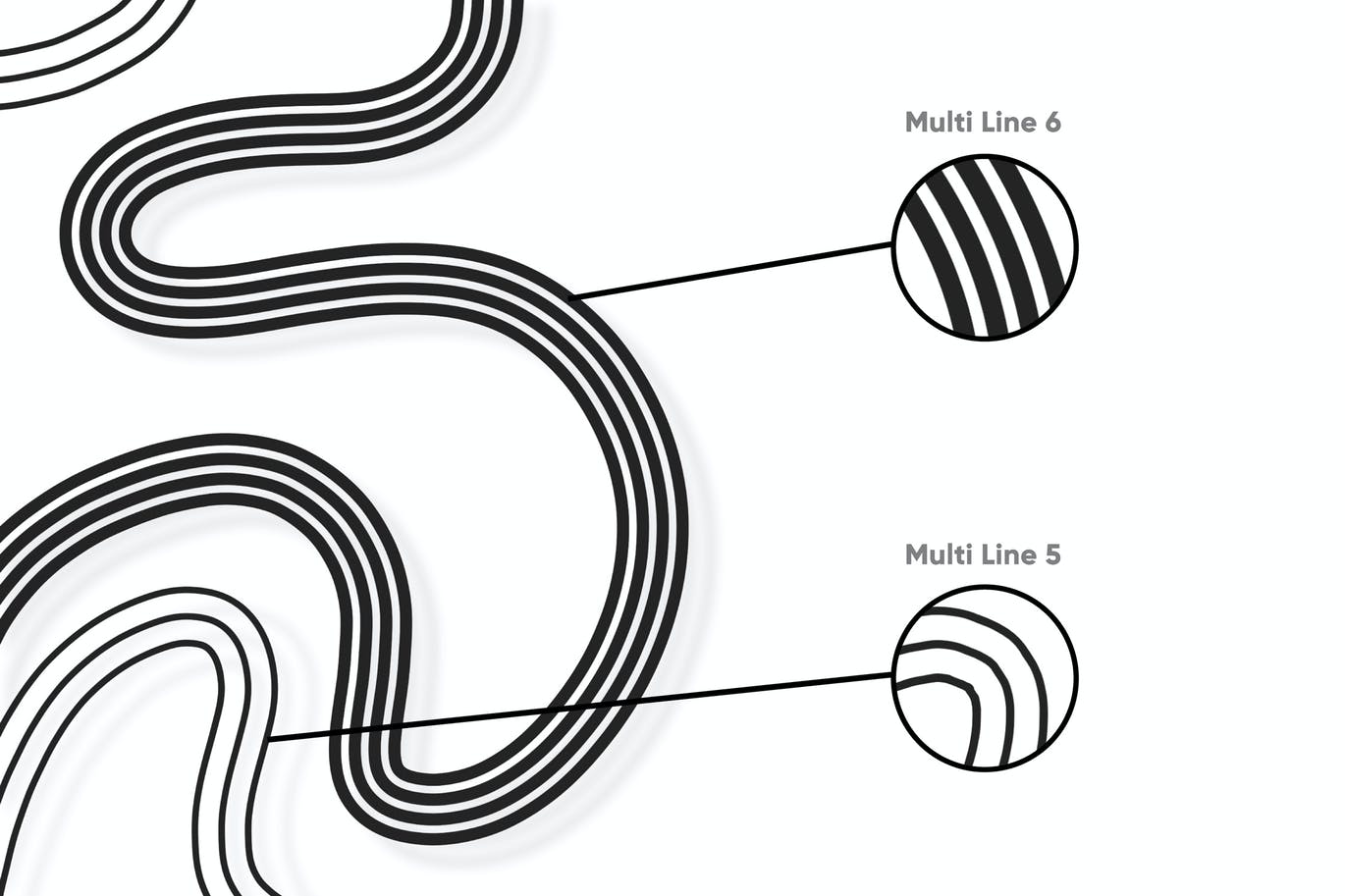 10个iPad专用多线条Procreate笔刷素材 10 Multi Line Brushes Procreate 笔刷资源 sucaiwan.com