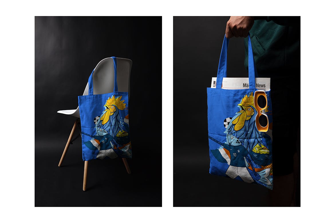 垂直逼真的购物手提袋设计样机 Vertical Realistic Tote Bag Mockup 样机素材 sucaiwan.com