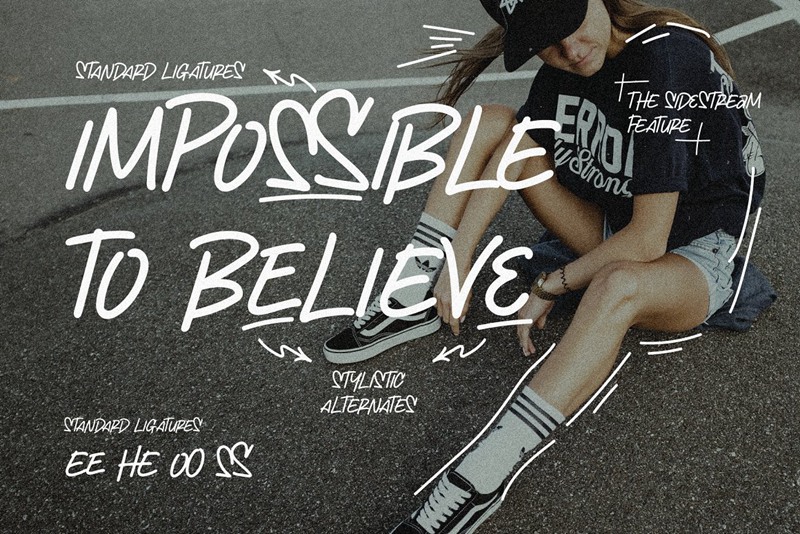 英文字体:创意涂鸦斜纹手绘毛笔标记专辑封面文字设计英文字体 The Sidestream - Graffiti Font 设计素材 第7张-素材湾丨精选海外优质设计素材资源 英文字体:创意涂鸦斜纹手绘毛笔标记专辑封面文字设计英文字体 The Sidestream - Graffiti Font 设计素材 sucaiwan.com