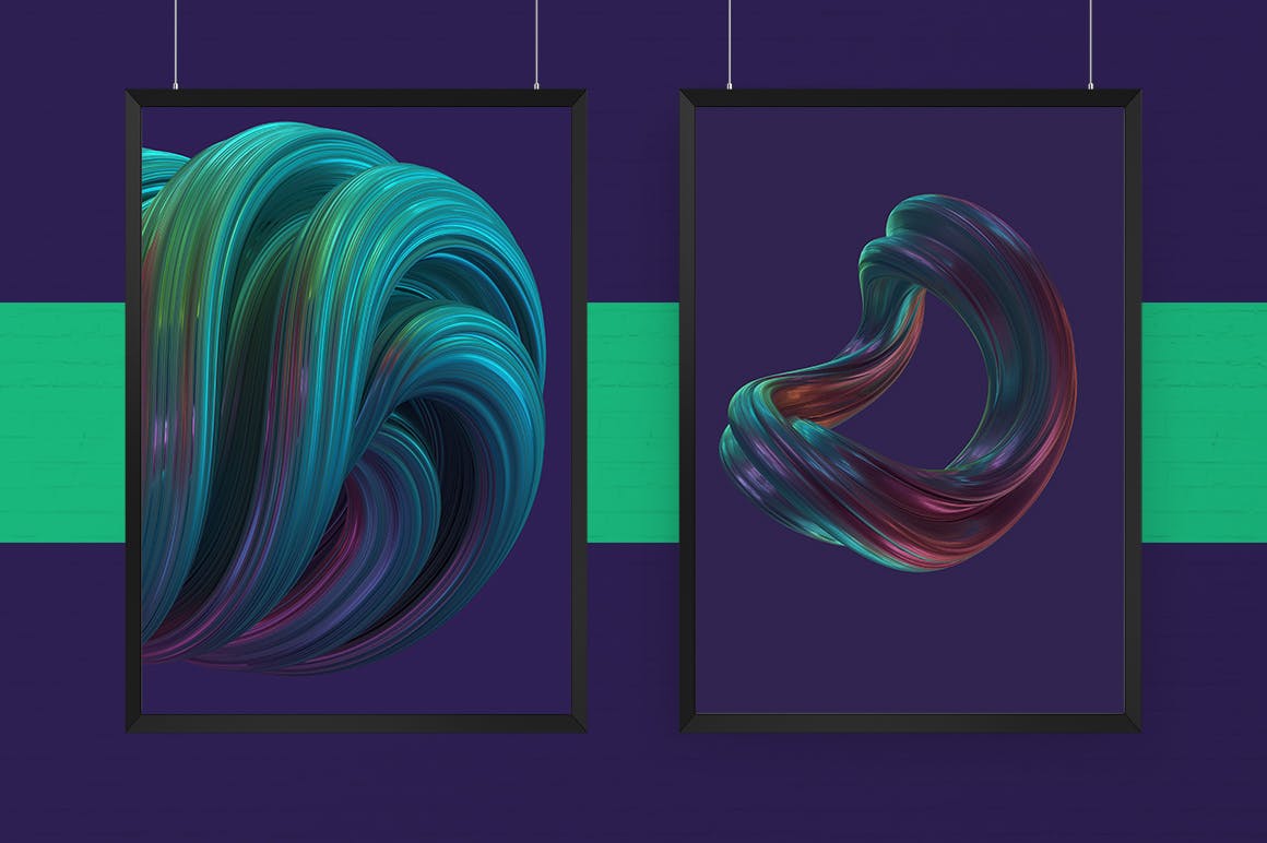 扭曲形状抽象3D渲染多彩背景 Abstract 3D Rendering of Twisted Shapes – Colorful 图片素材 sucaiwan.com