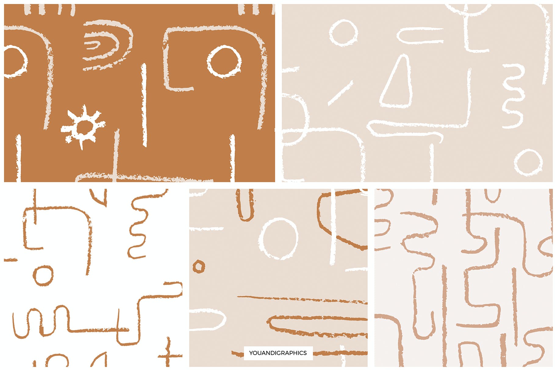 抽象波西米亚风图案素材 Abstract Boho Patterns 图片素材 sucaiwan.com