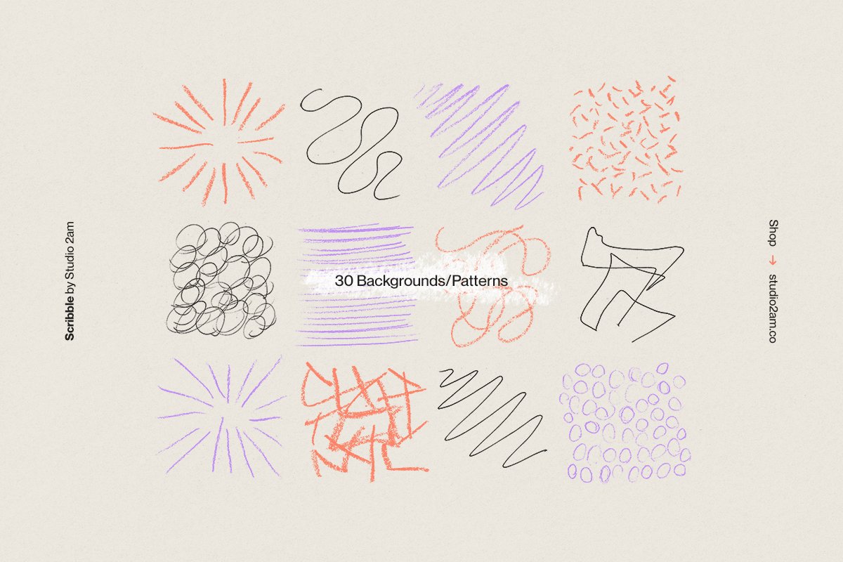 Studio 2am 500多个街头艺术风格趣味蜡笔手绘线条喷雾标记涂鸦笔刷包 Scribble - 500+ lines, shapes + more 笔刷资源 第7张-素材湾丨精选海外优质设计素材资源 Studio 2am 500多个街头艺术风格趣味蜡笔手绘线条喷雾标记涂鸦笔刷包 Scribble - 500+ lines, shapes + more 笔刷资源 sucaiwan.com