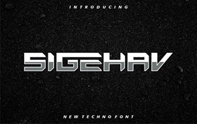立体风格粗体显示字体素材 Sigehav Font