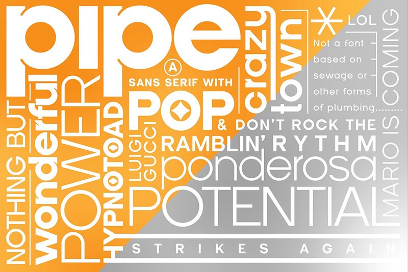 Pipe几何无衬线英文字体 设计素材 sucaiwan.com