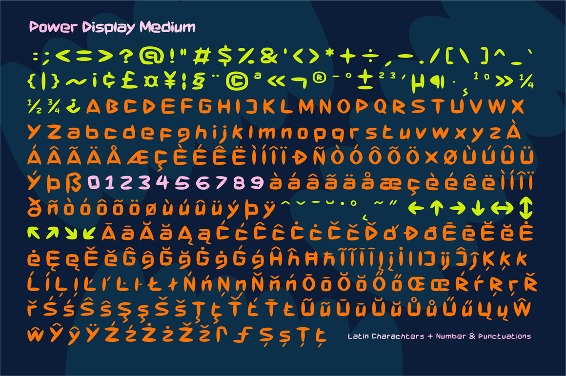 新潮流复古疯克文化爵士嘻哈俏皮英文装饰字体 Power Display Font Family 设计素材 sucaiwan.com