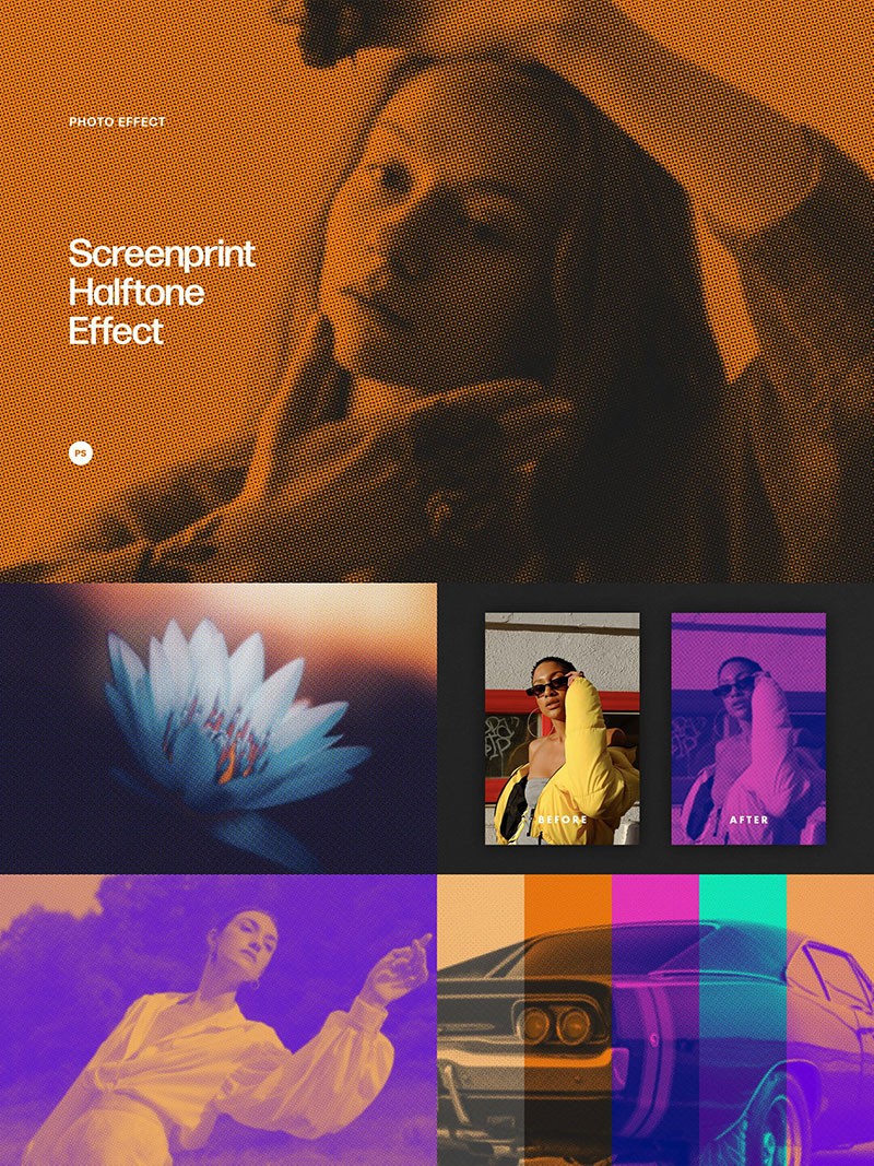 16款波普艺术半色调纹理图层样式PSD 图片素材 sucaiwan.com