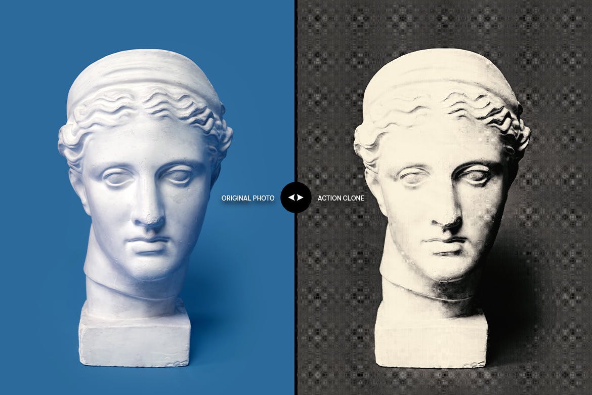 半色调皱褶纸效果照片处理PS动作 Halftone Crumpled Paper Photoshop Action 插件预设 sucaiwan.com