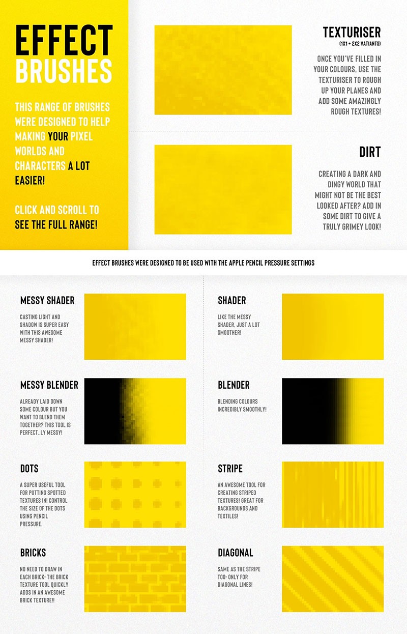 20个Procreate像素画笔刷 笔刷资源 sucaiwan.com