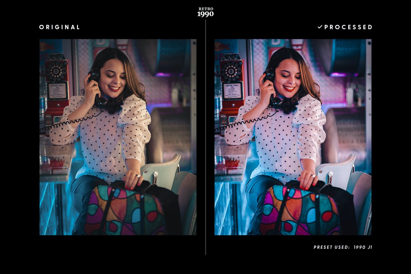 复古1990年代色调PS动作&LR预设 1990 Retro – Actions & Presets 插件预设 sucaiwan.com