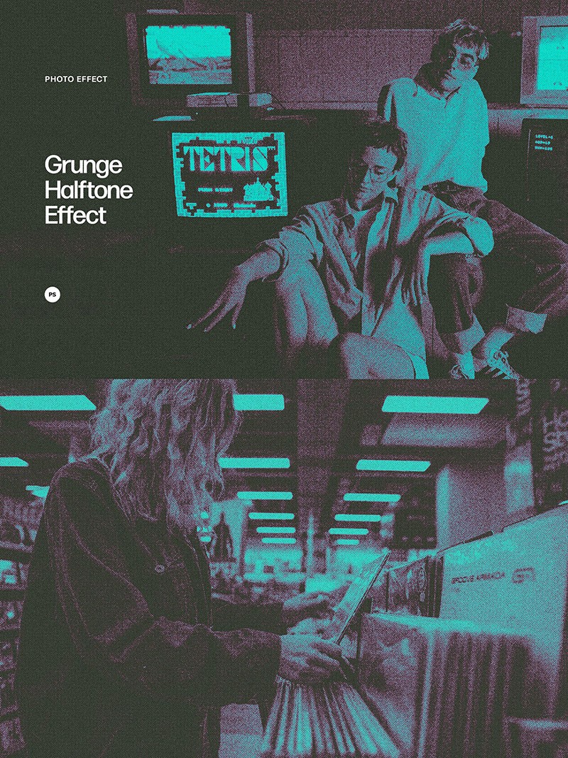 16款波普艺术半色调纹理图层样式PSD 图片素材 sucaiwan.com