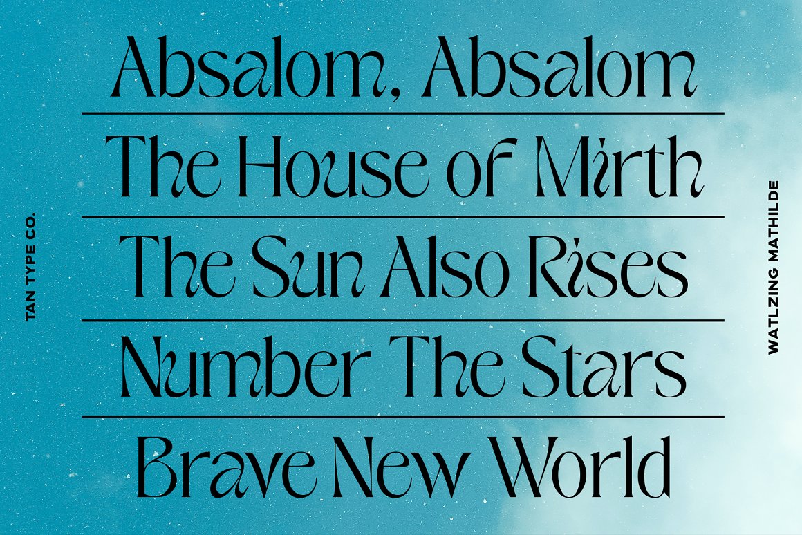 英文字体：优雅俏皮逆反差酸性海报标题徽标设计衬线英文字体 TAN - WALTZING MATHILDE 设计素材 sucaiwan.com