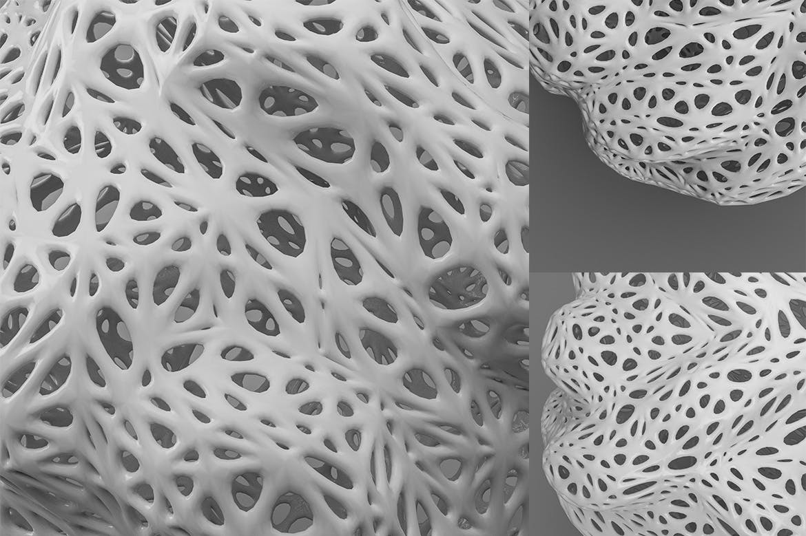 白色有机网状抽象背景 Organic Mesh Abstract Backgrounds 图片素材 sucaiwan.com