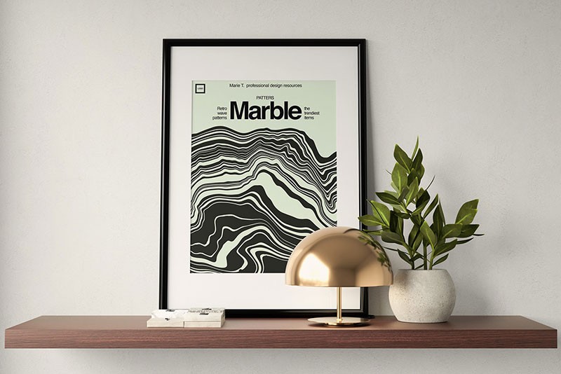 50个黑白复古波浪图案，AI PNG格式 图片素材 sucaiwan.com