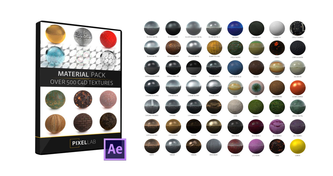 500个E3D V2材质预设包 The Pixel Lab – Material Pack For Element 3D V2 . 第1张-素材湾丨精选海外优质设计素材资源 500个E3D V2材质预设包 The Pixel Lab – Material Pack For Element 3D V2 . sucaiwan.com