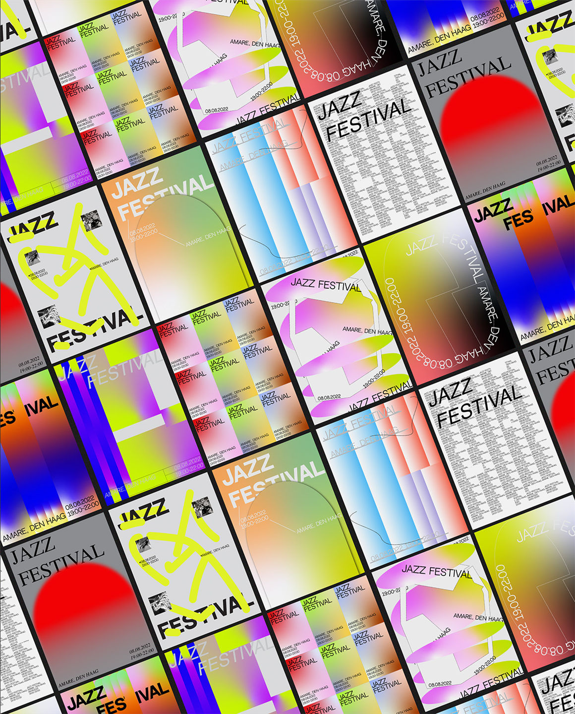 新潮酸性艺术全息渐变创意排版海报设计模板素材 Brutal Gradient Poster Templates . sucaiwan.com