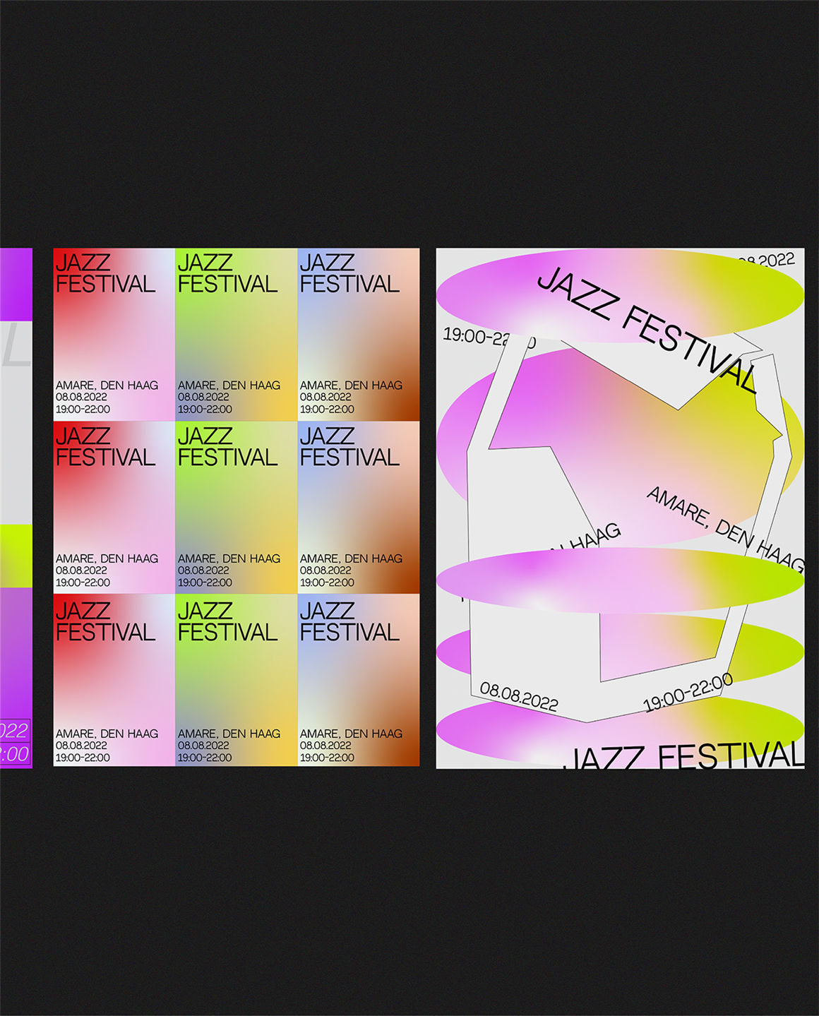 新潮酸性艺术全息渐变创意排版海报设计模板素材 Brutal Gradient Poster Templates . sucaiwan.com