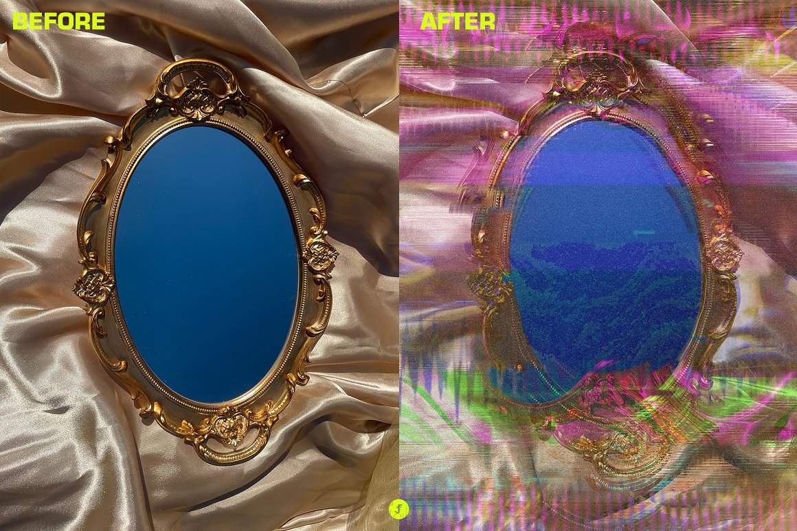 复古故障噪点颗粒旧电视信号失真显示效果照片处理特效PS样机模板 Bad Signal Photo Effect . sucaiwan.com