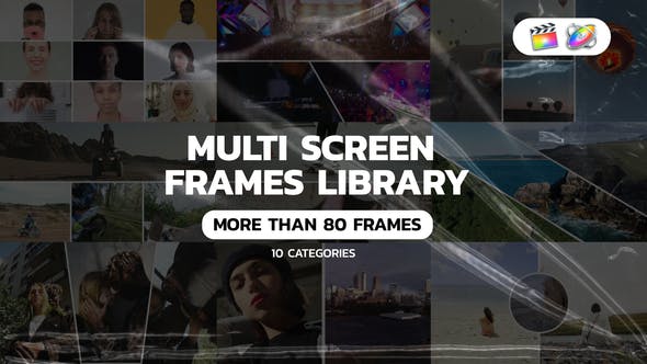 FCPX插件：86个多种网格排版动态分屏预设效果 Multi Screen Frames Pack . sucaiwan.com