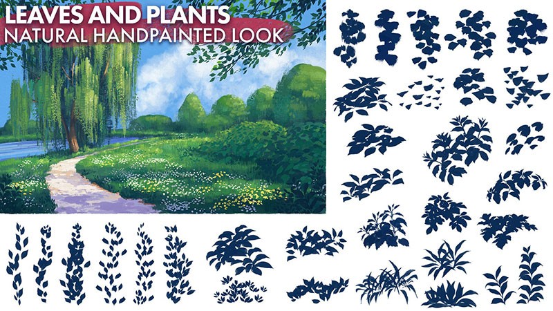 200+水粉植物景观厚涂绘画PS和Procreate笔刷套装 笔刷资源 第3张-素材湾丨精选海外优质设计素材资源 200+水粉植物景观厚涂绘画PS和Procreate笔刷套装 笔刷资源 sucaiwan.com
