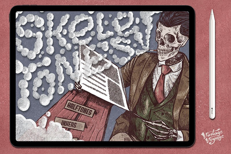 200+复古半色调纹理Procreate笔刷 笔刷资源 第1张-素材湾丨精选海外优质设计素材资源 200+复古半色调纹理Procreate笔刷 笔刷资源 sucaiwan.com