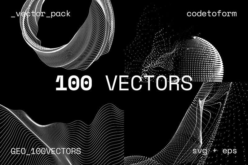 100个科技波浪线条矢量背景素材，AI源文件 图片素材 sucaiwan.com